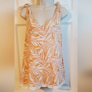 Tropical Orange and White Top
